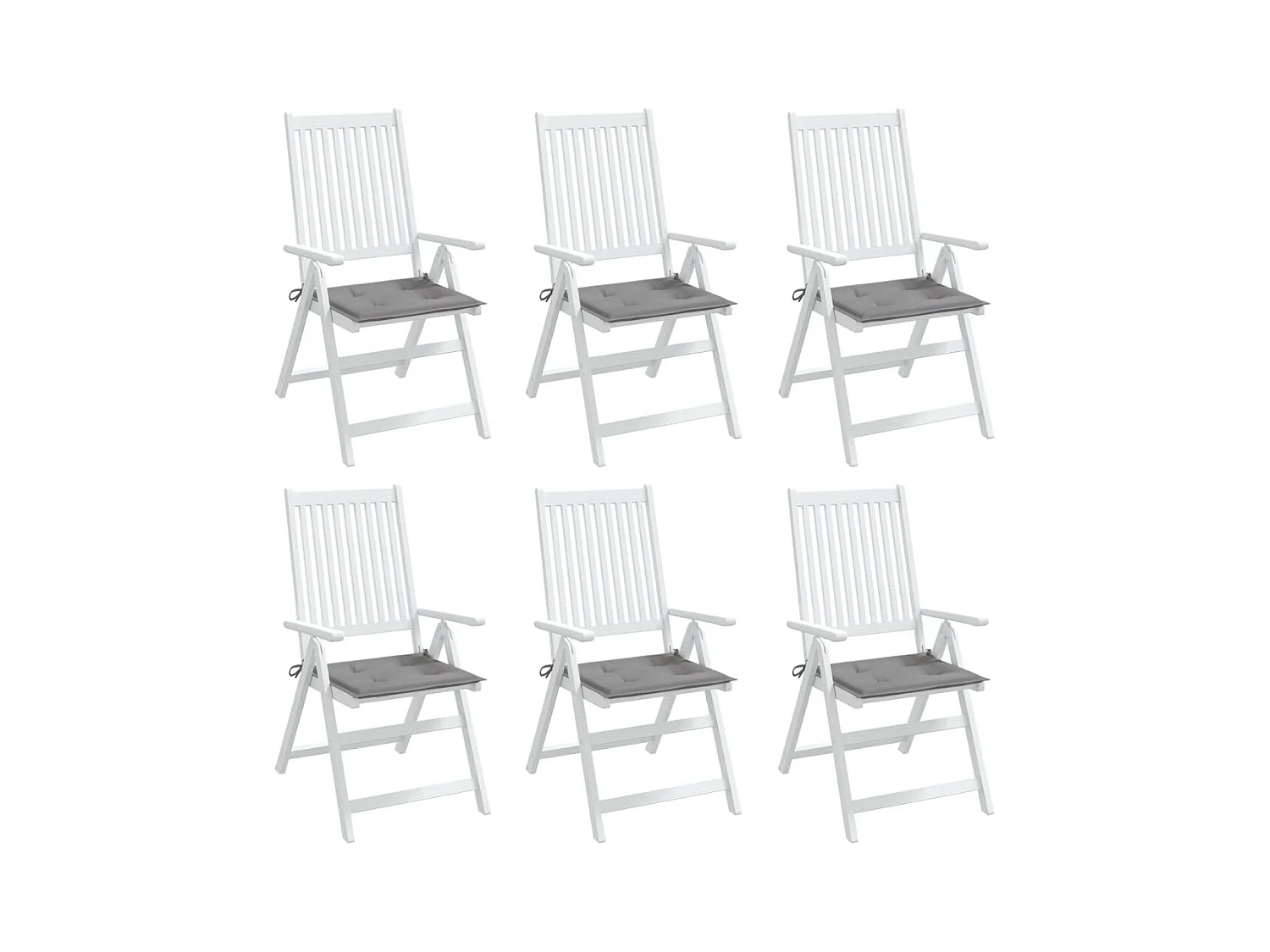 Coussins de chaise de jardin 6 pièces gris 40x40x3 cm tissu oxford