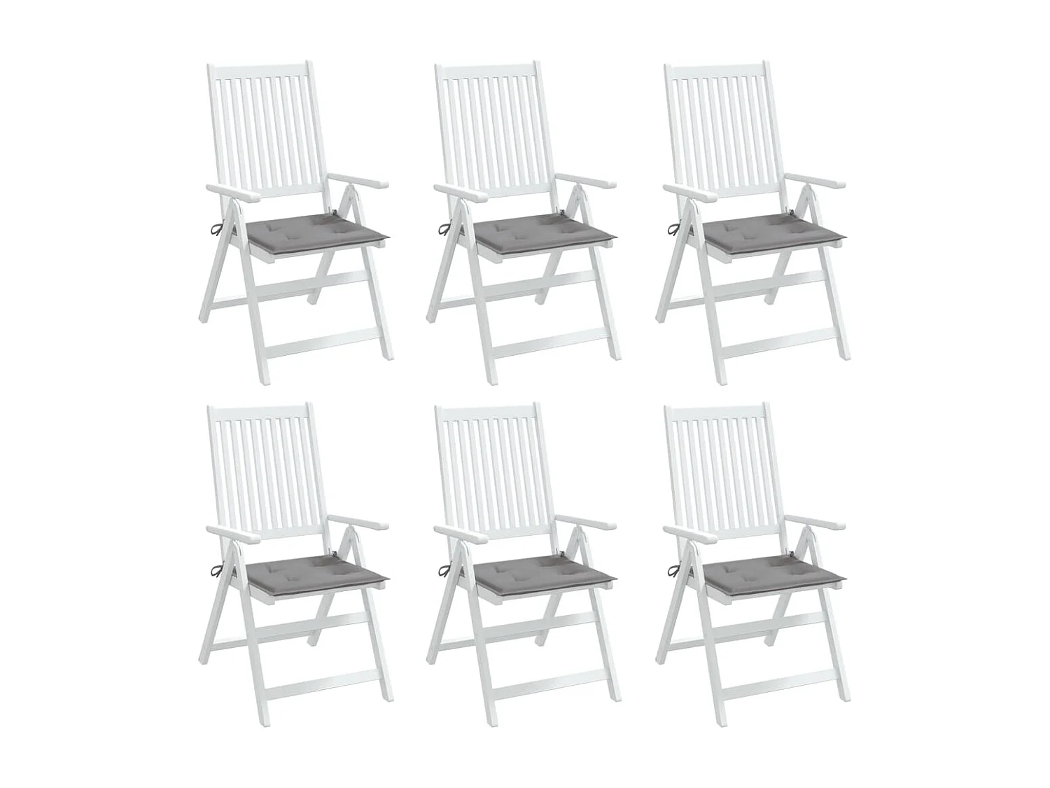 Cojines de silla de jardín 6 unidades tela Oxford gris 40x40x3 cm