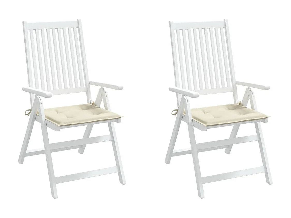 Cojines de silla de jardín 2 unidades tela Oxford crema 50x50x3 cm