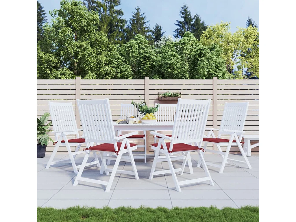 Almofadões para cadeiras jardim 6peças tecido oxford vermelho tinto