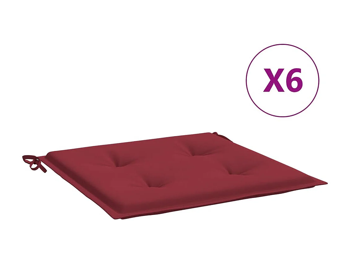 Almofadões para cadeiras jardim 6peças tecido oxford vermelho tinto