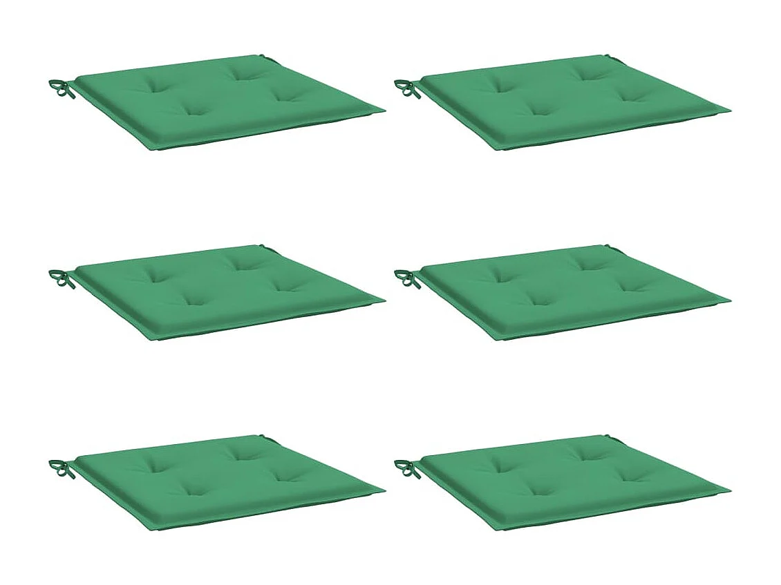 Coussins de chaise de jardin 6 pièces vert 50x50x3 cm tissu oxford