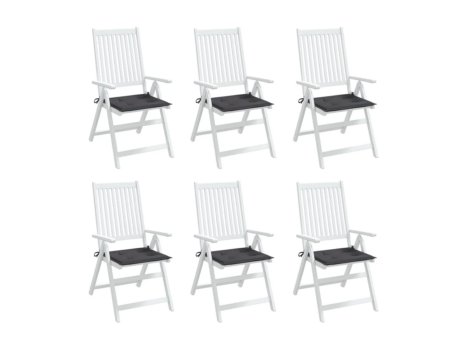 Coussins de chaise de jardin 6 pièces anthracite 40x40x3 cm