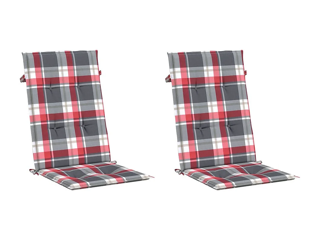 Coussins de chaise de jardin à dossier haut lot de 2 120x50x3cm