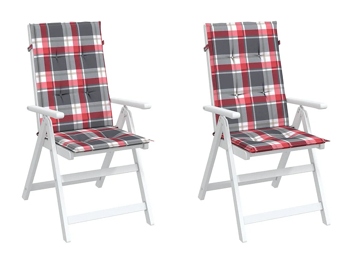 Coussins de chaise de jardin à dossier haut lot de 2 120x50x3cm