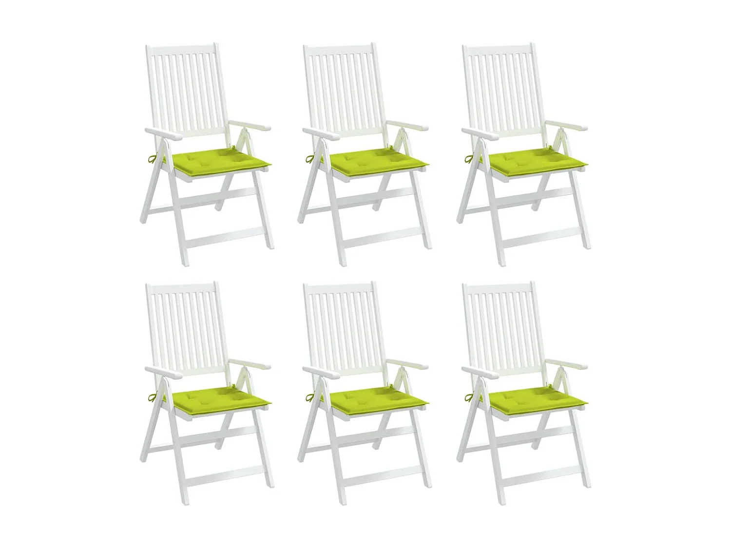Coussins de chaise de jardin 6 pièces vert vif 50x50x3 cm