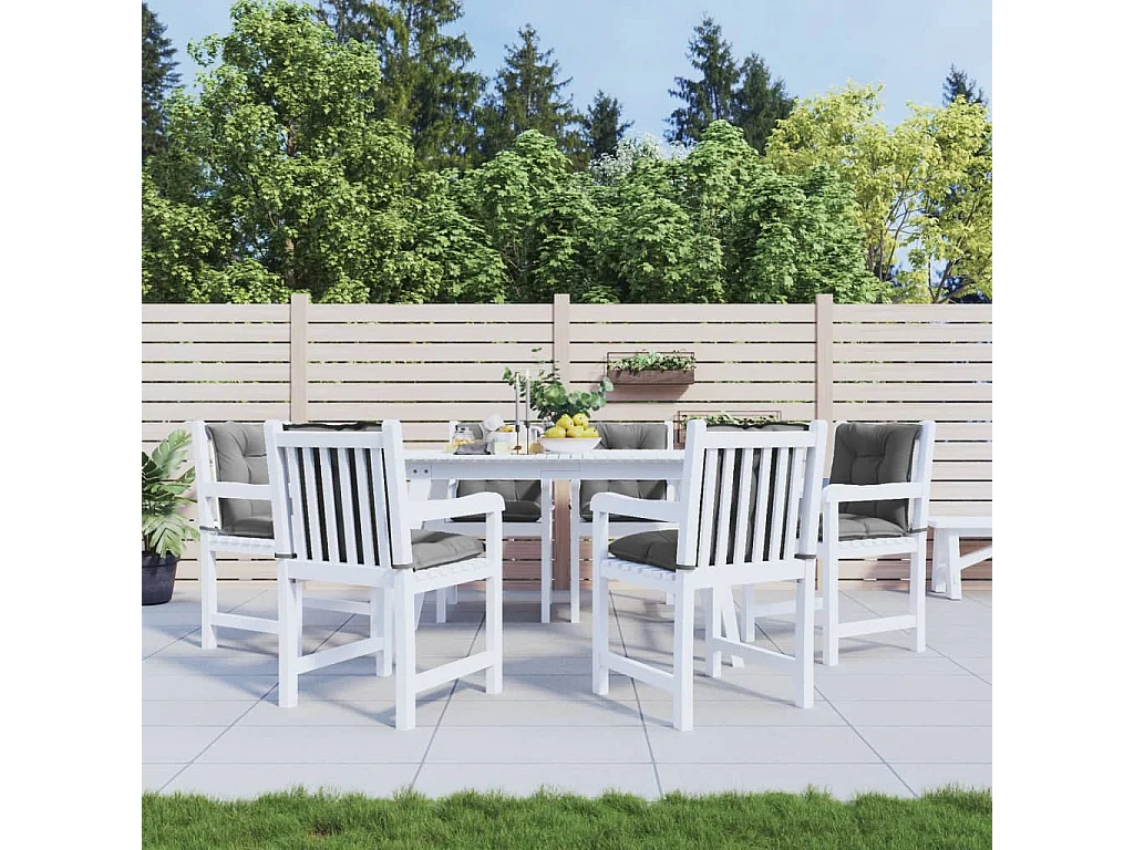 Coussins de chaise de jardin à dossier bas lot de 6 gris