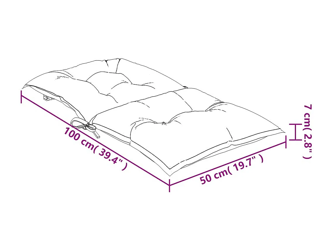 Coussins de chaise de jardin à dossier bas lot de 6 gris