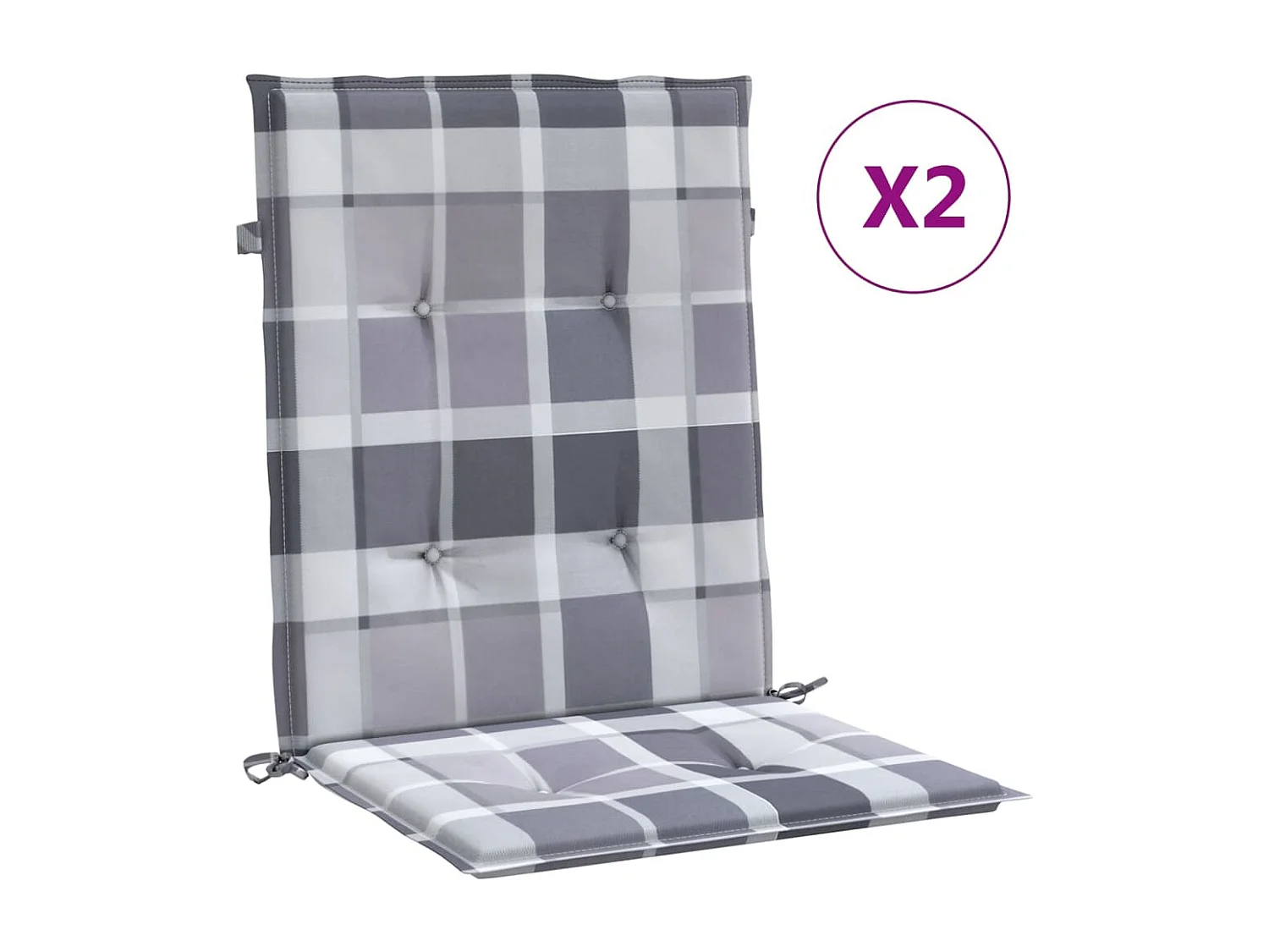 Coussins de chaise de jardin à dossier bas lot de 2