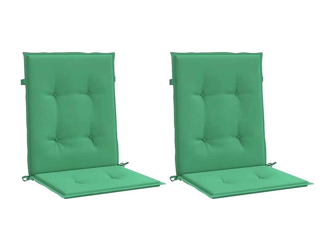 Coussins de chaise de jardin à dossier bas lot de 2 vert