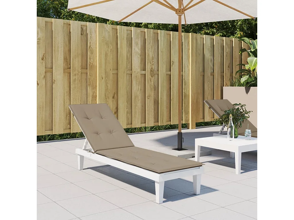 Coussin de chaise de terrasse taupe (75+105)x50x3 cm