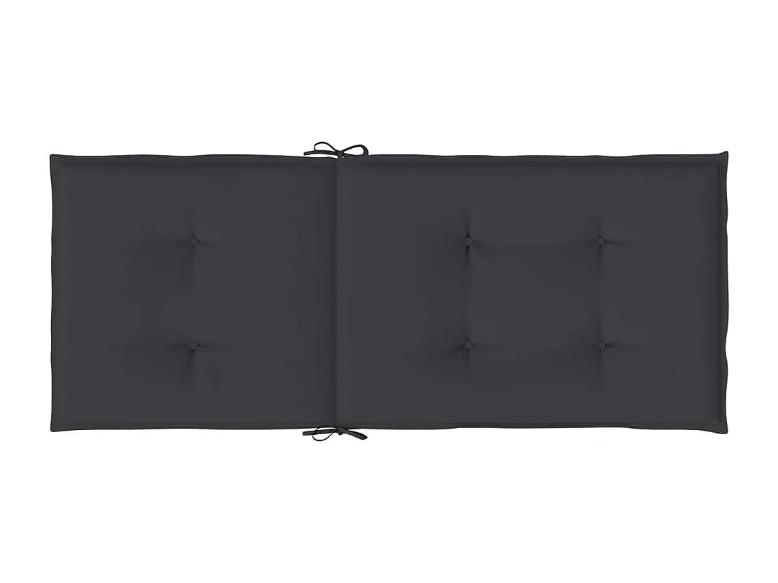 Coussins de chaise de jardin à dossier haut lot de 4 noir tissu