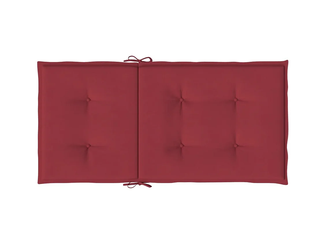 Cojín silla jardín respaldo bajo 4 unidades tela Oxford rojo tinto