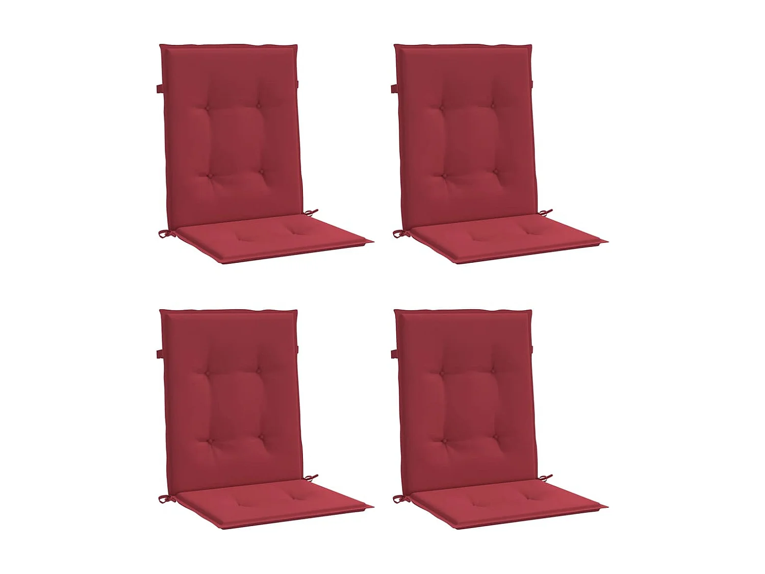 Coussins de chaise de jardin à dossier bas lot de 4