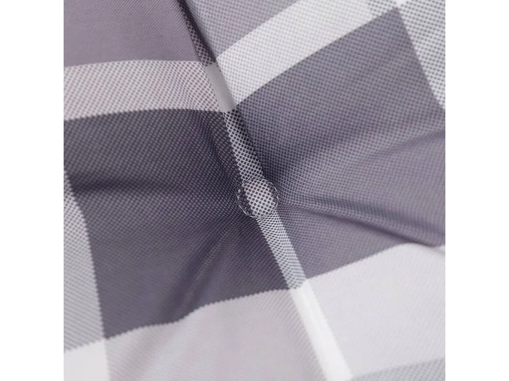 Cojín silla jardín respaldo alto 6 unidades cuadros gris 120x50x3 cm