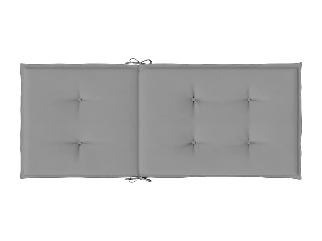 Coussins de chaise de jardin à dossier haut lot de 2 gris tissu