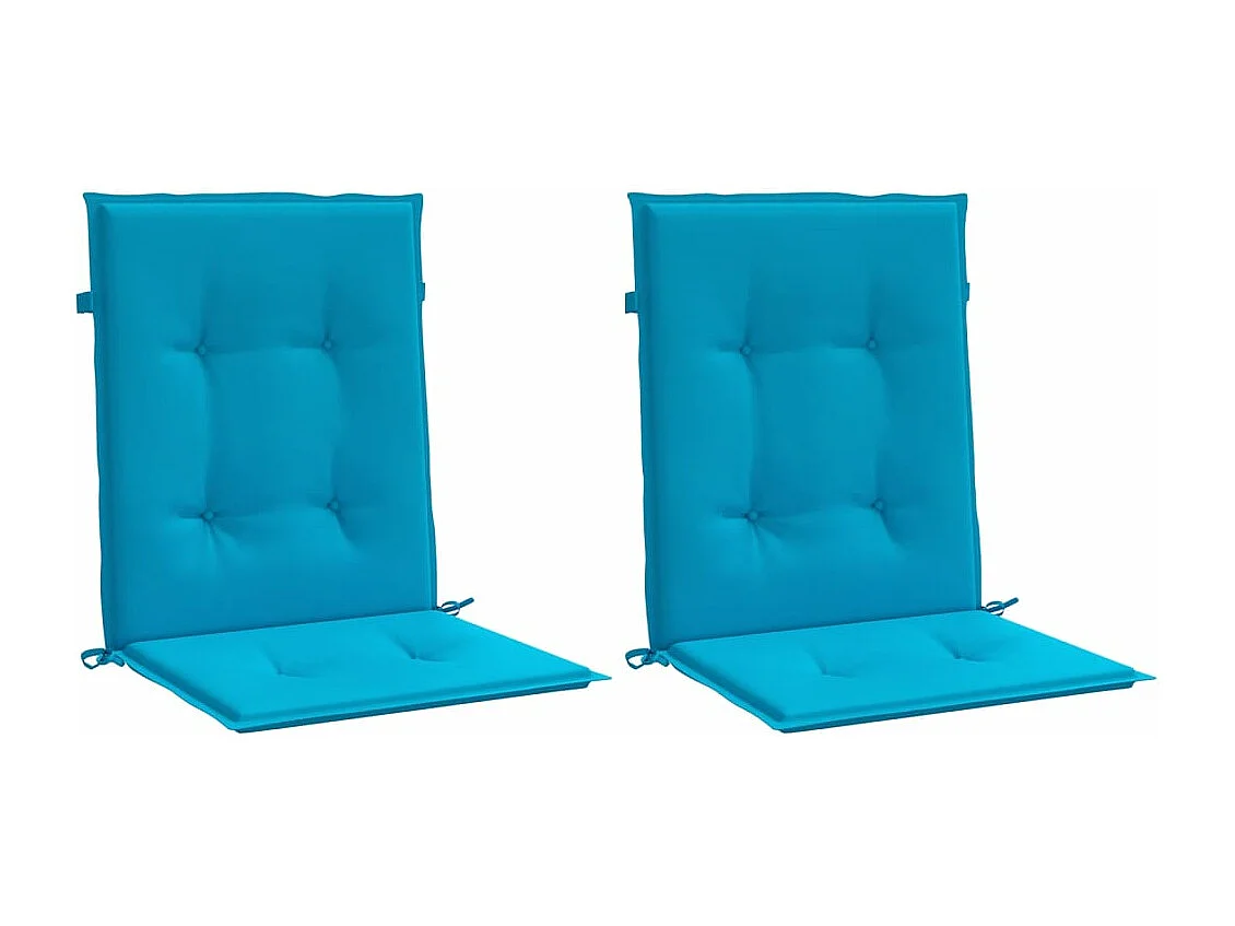 Coussins de chaise de jardin à dossier bas lot de 2 bleu