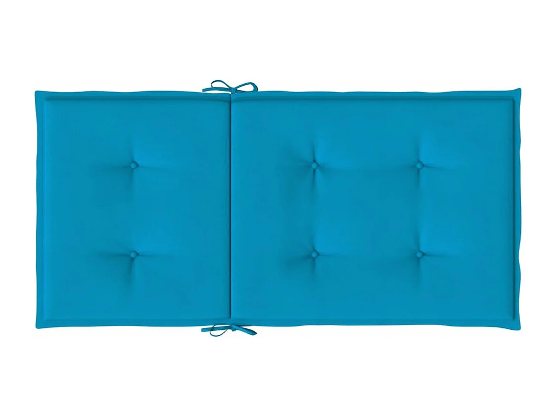 Coussins de chaise de jardin à dossier bas lot de 2 bleu