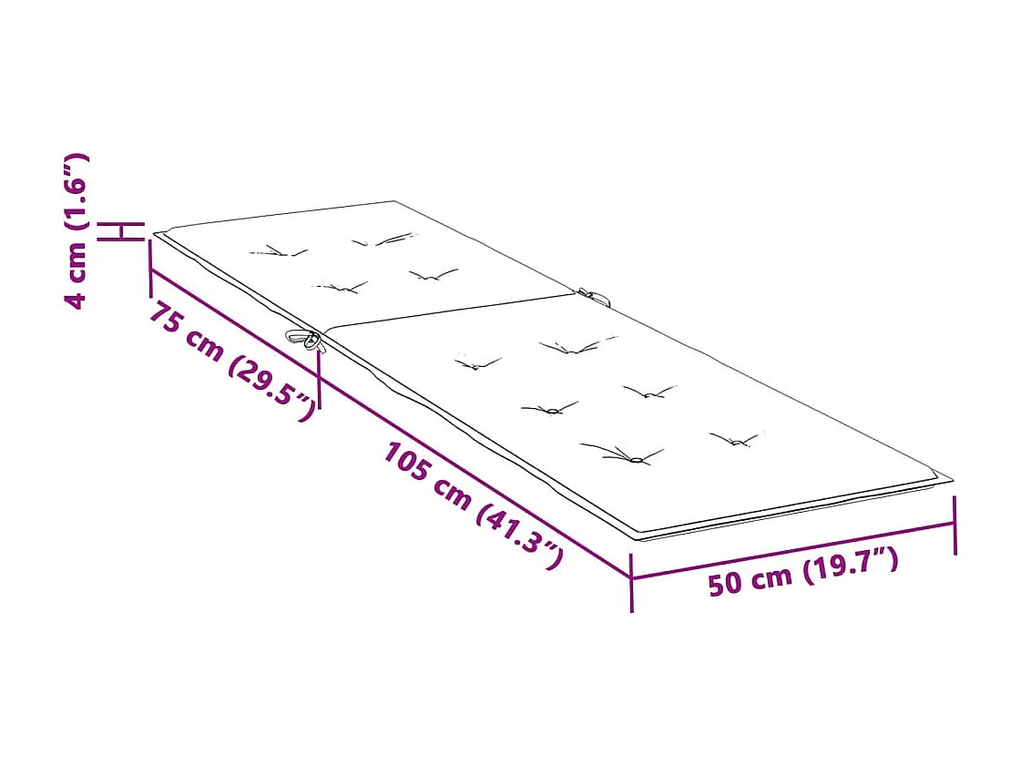 Cojín para tumbona tela Oxford azul marino