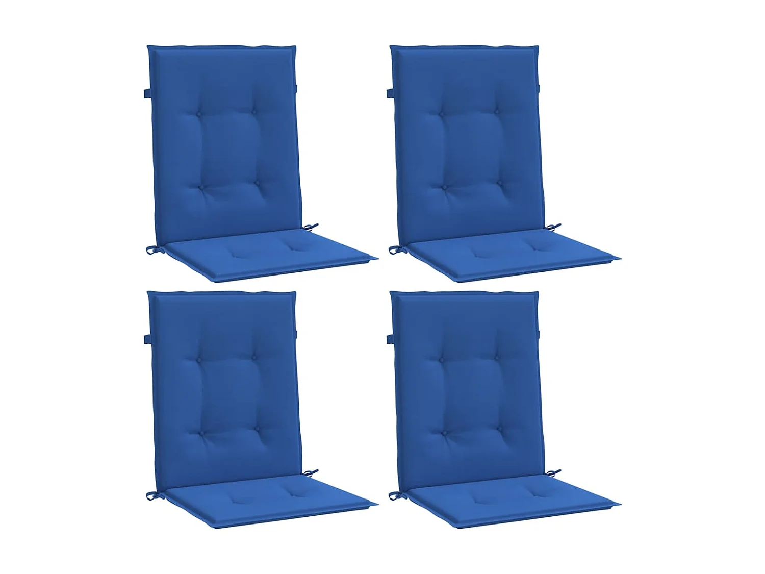 Coussins de chaise de jardin à dossier bas lot de 4 bleu royal