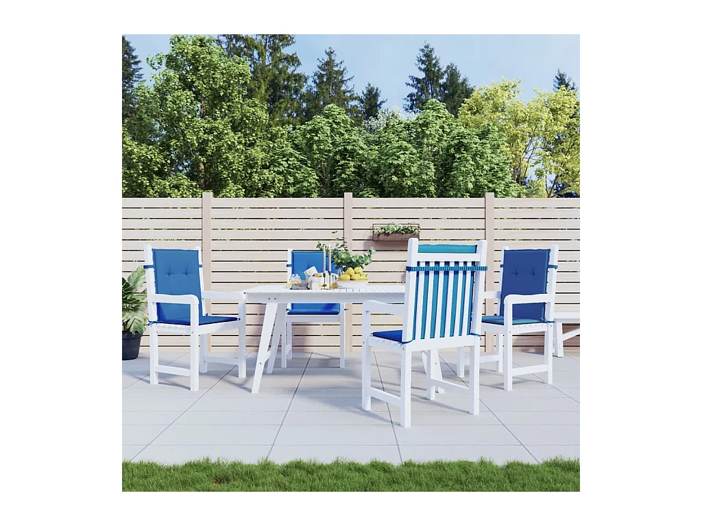 Almofadões lombares para cadeiras de jardim 4peças oxford azul real