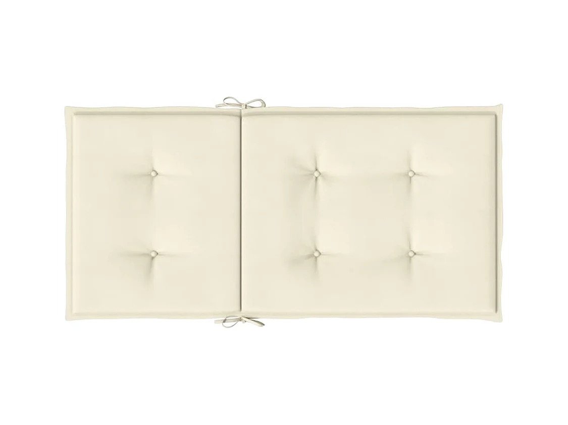 Coussins de chaise de jardin à dossier bas lot de 4 crème