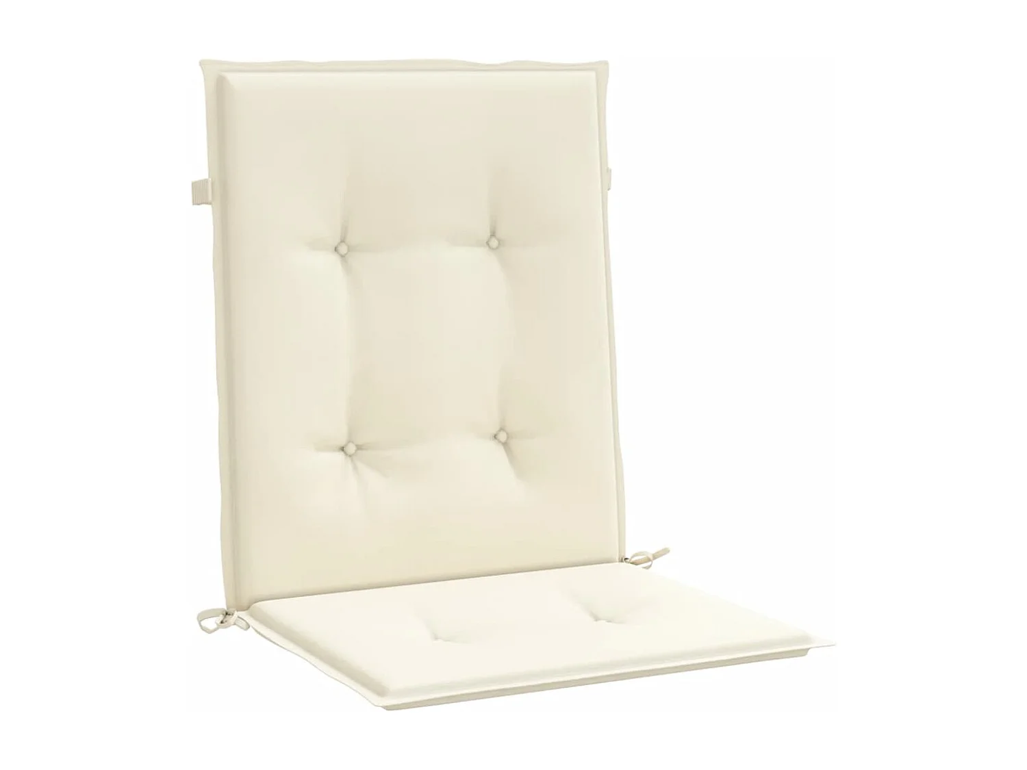 Coussins de chaise de jardin à dossier bas lot de 4 crème