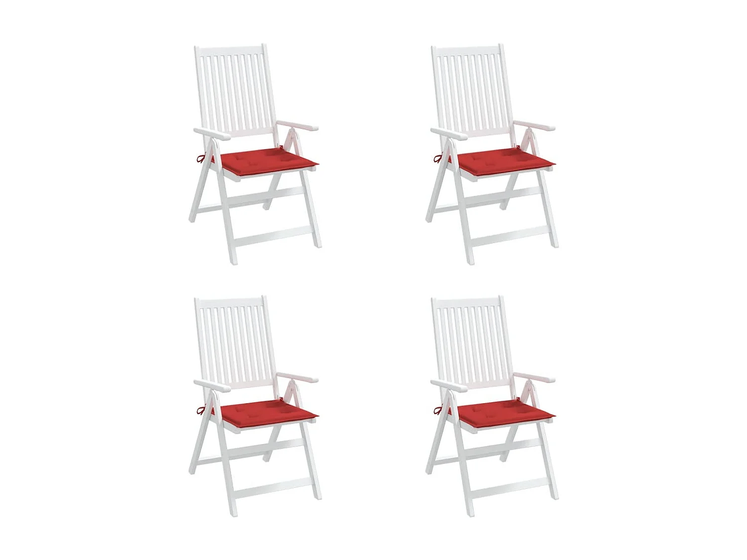 Coussins de chaise de jardin 4 pièces rouge 40x40x3cm tissu oxford