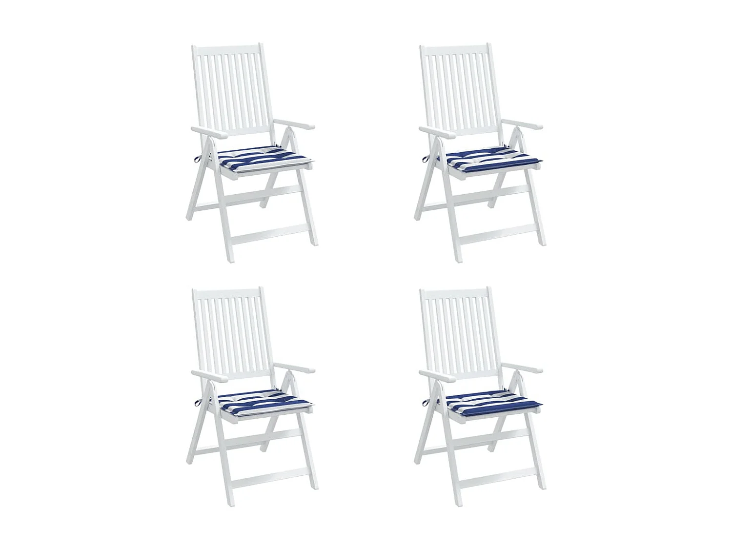 Coussins de chaise de jardin lot de 4 50x50x3 cm