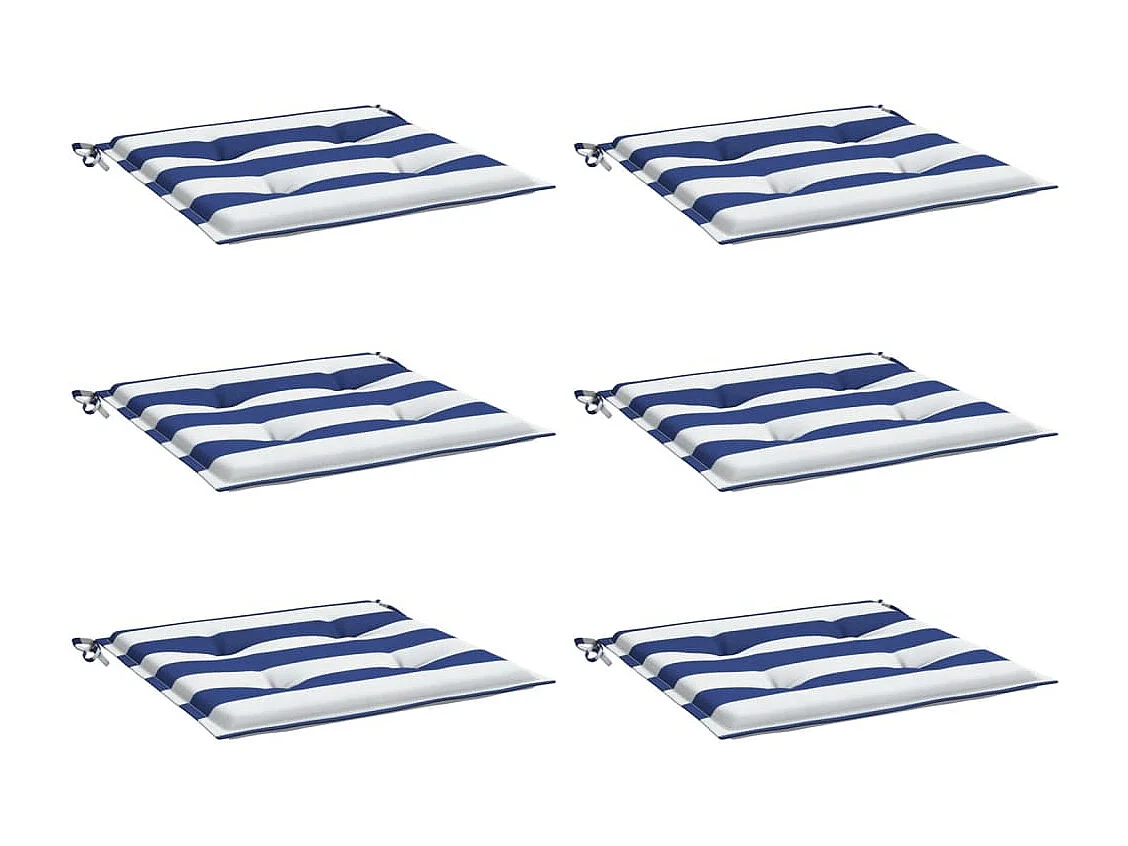 Coussins de chaise de jardin lot de 6 40x40x3 cm tissu