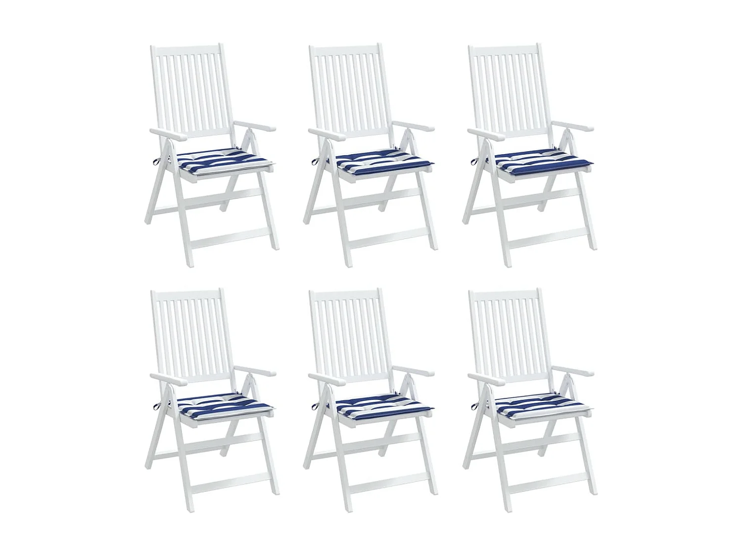 Coussins de chaise de jardin lot de 6 40x40x3 cm tissu