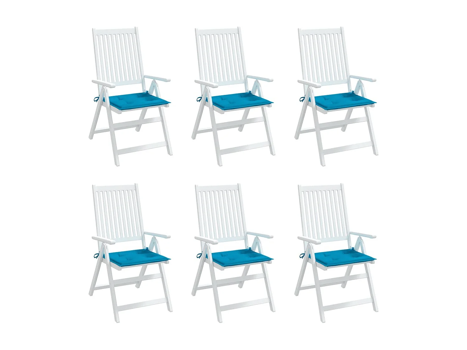 Coussins de chaise de jardin 6 pièces bleu 50x50x3 cm tissu oxford