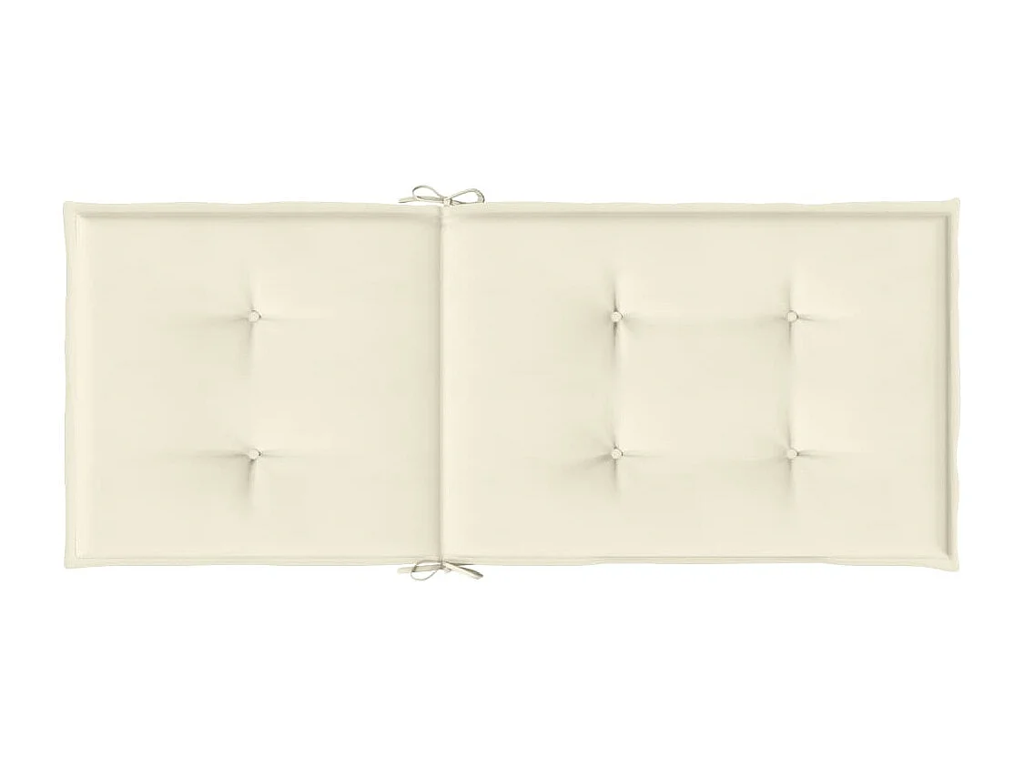Coussins de chaise de jardin dossier haut lot de 6 crème tissu