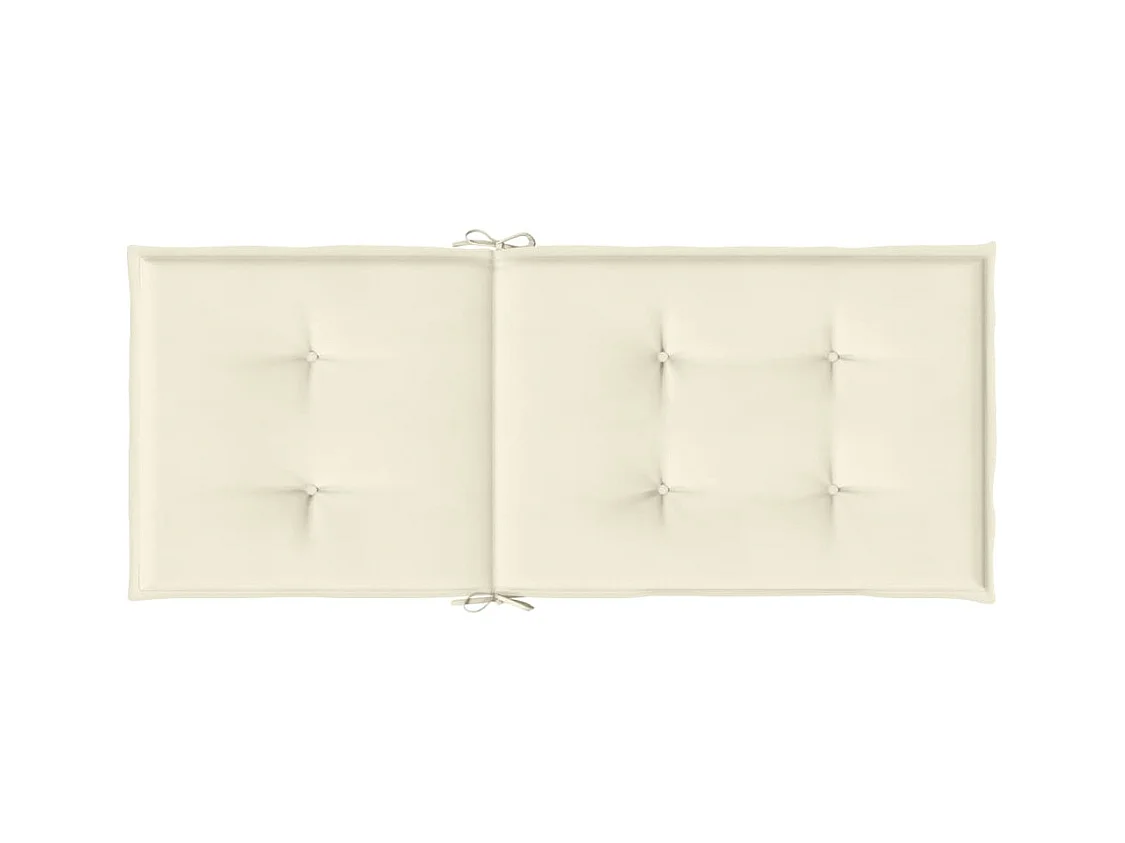 Coussins de chaise de jardin dossier haut lot de 6 crème tissu