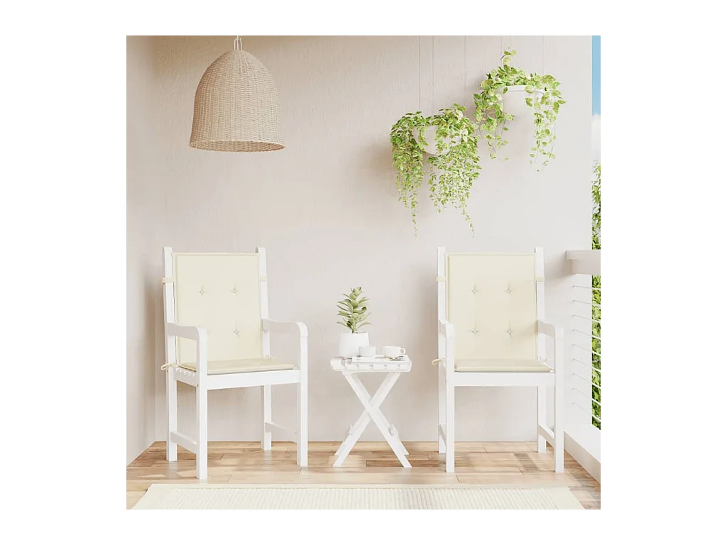 Almofadões lombares para cadeiras de jardim 2peças oxford creme