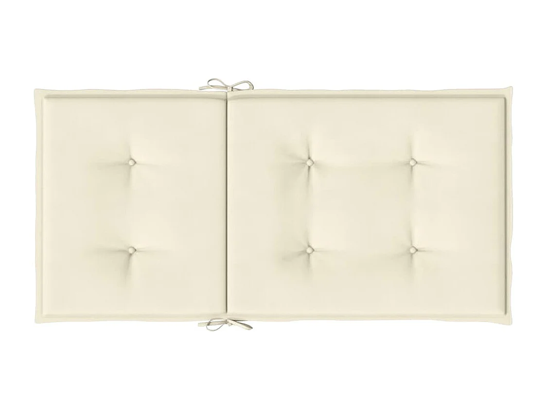 Coussins de chaise de jardin à dossier bas lot de 2 crème
