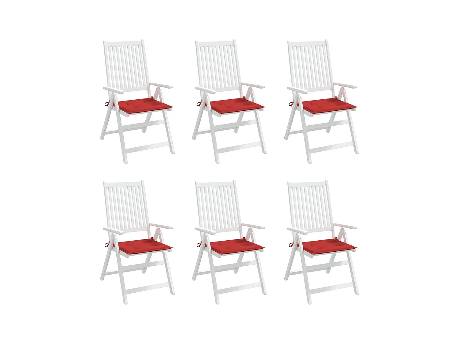 Cojines de silla de jardín 6 unidades tela Oxford rojo 40x40x3 cm