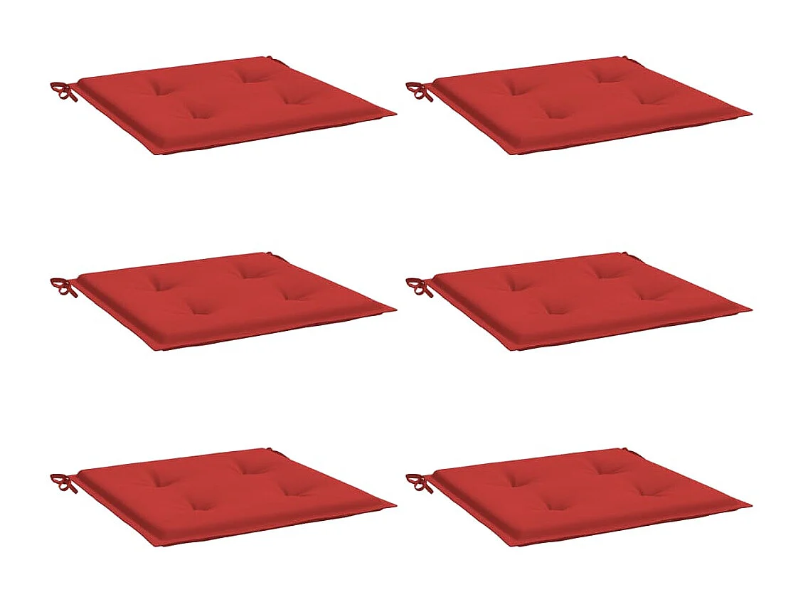Cojines de silla de jardín 6 unidades tela Oxford rojo 40x40x3 cm