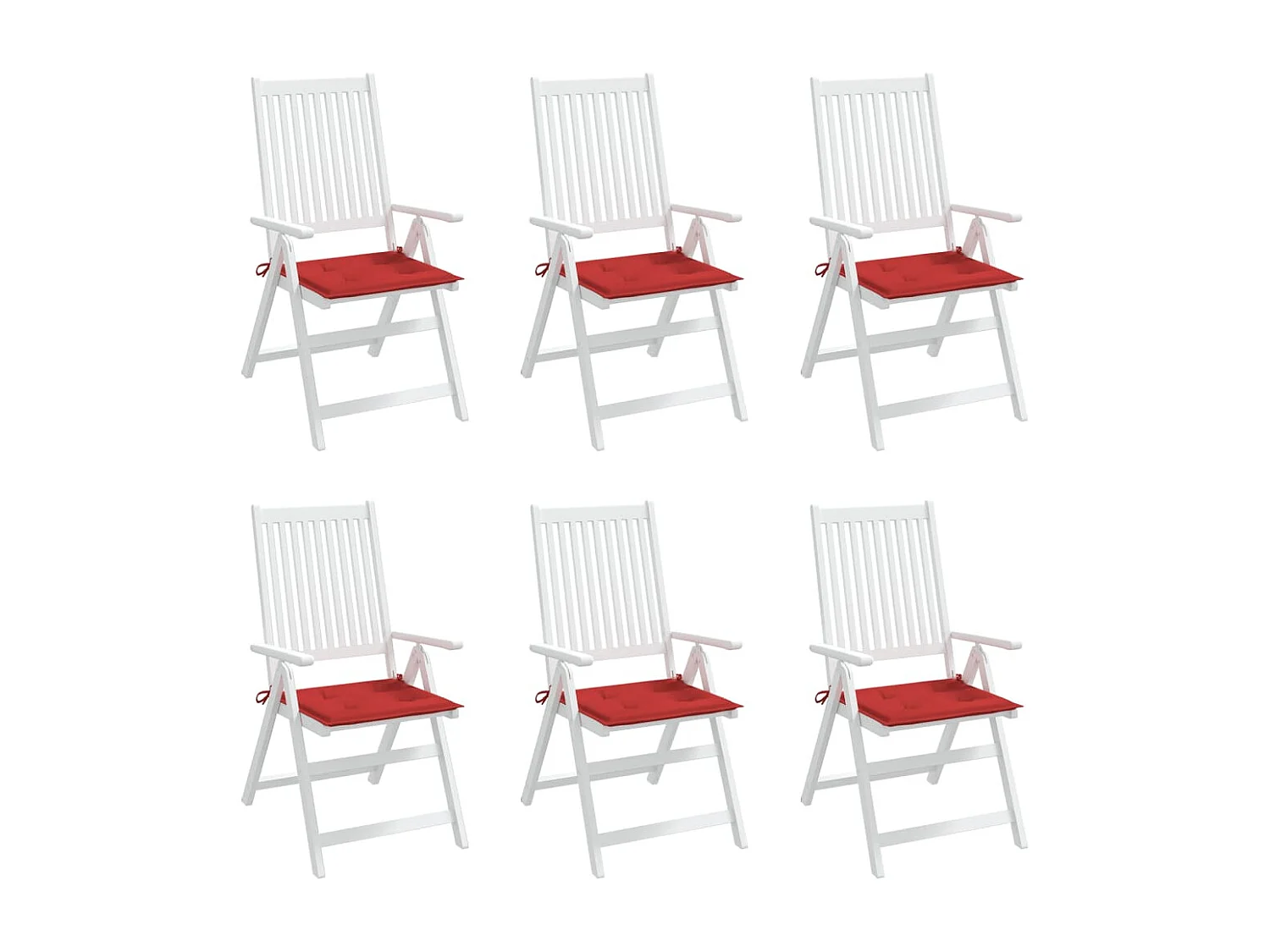 Coussins de chaise de jardin 6 pièces rouge 40x40x3cm tissu oxford