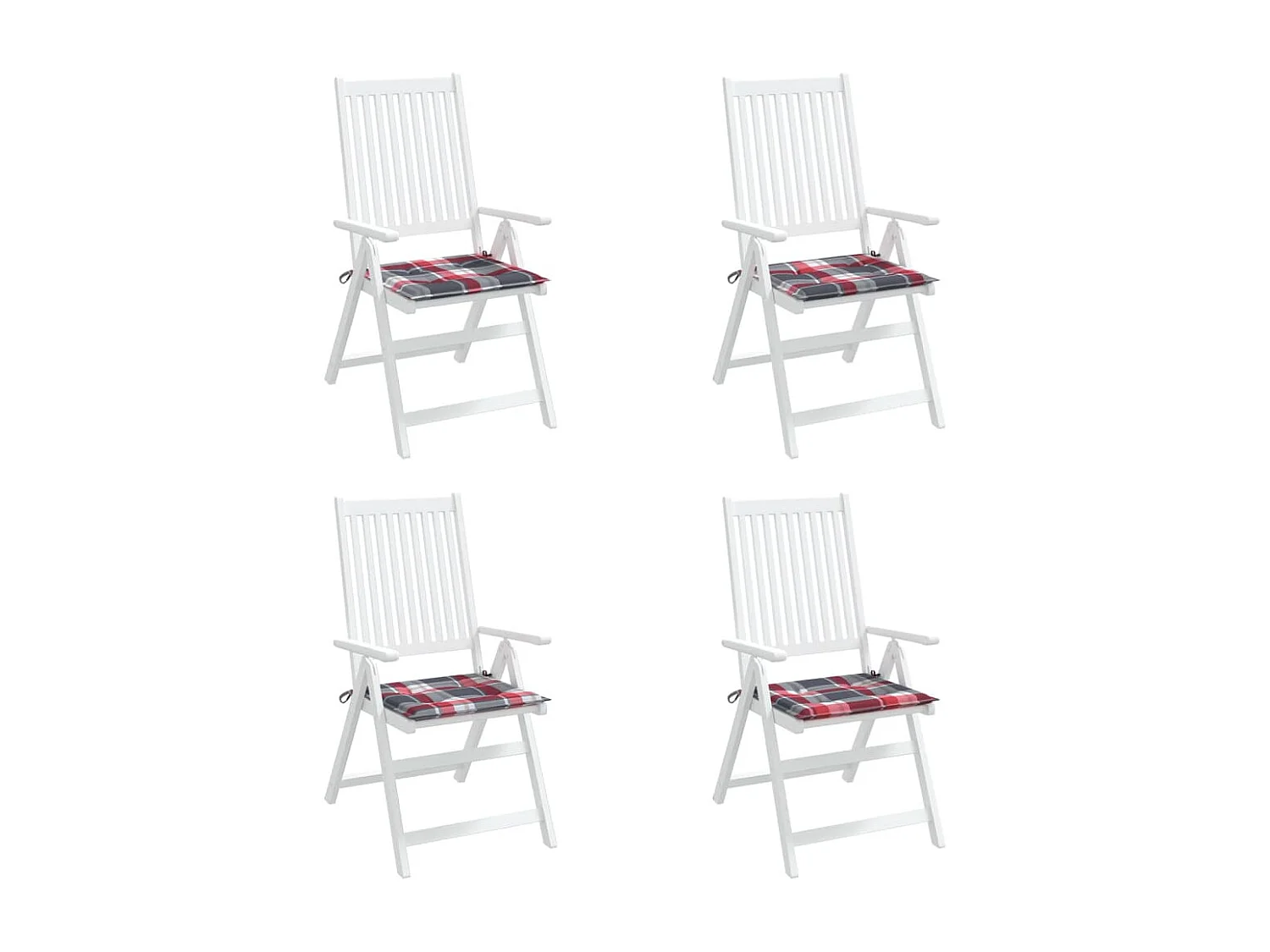 Almofadões cadeiras jardim 4peças tecido oxford xadrez vermelho