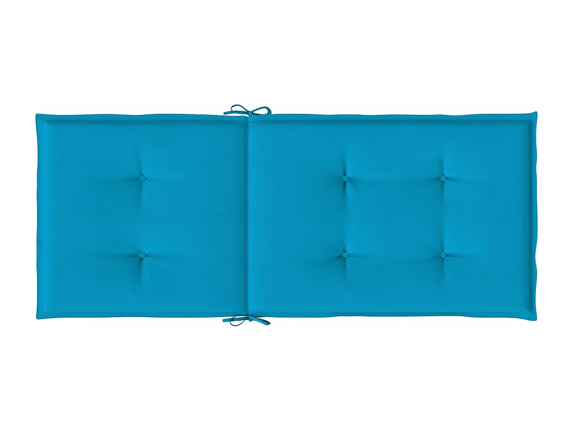 Coussins de chaise de jardin à dossier haut lot de 2 bleu tissu