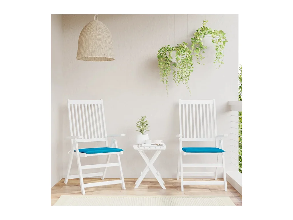 Cojines de silla de jardín 2 unidades tela Oxford azul 40x40x3 cm