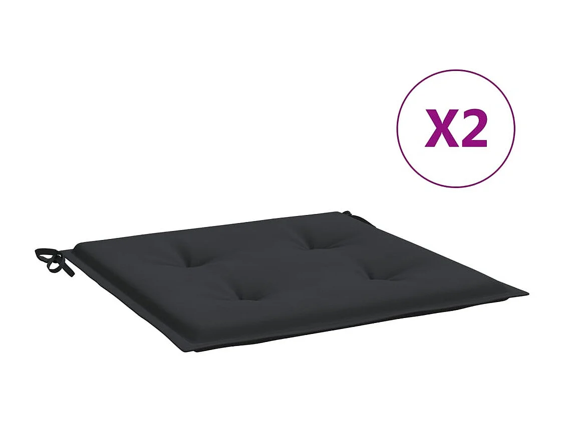 Almofadões para cadeiras jardim 2peças 40x40x3 cm oxford preto