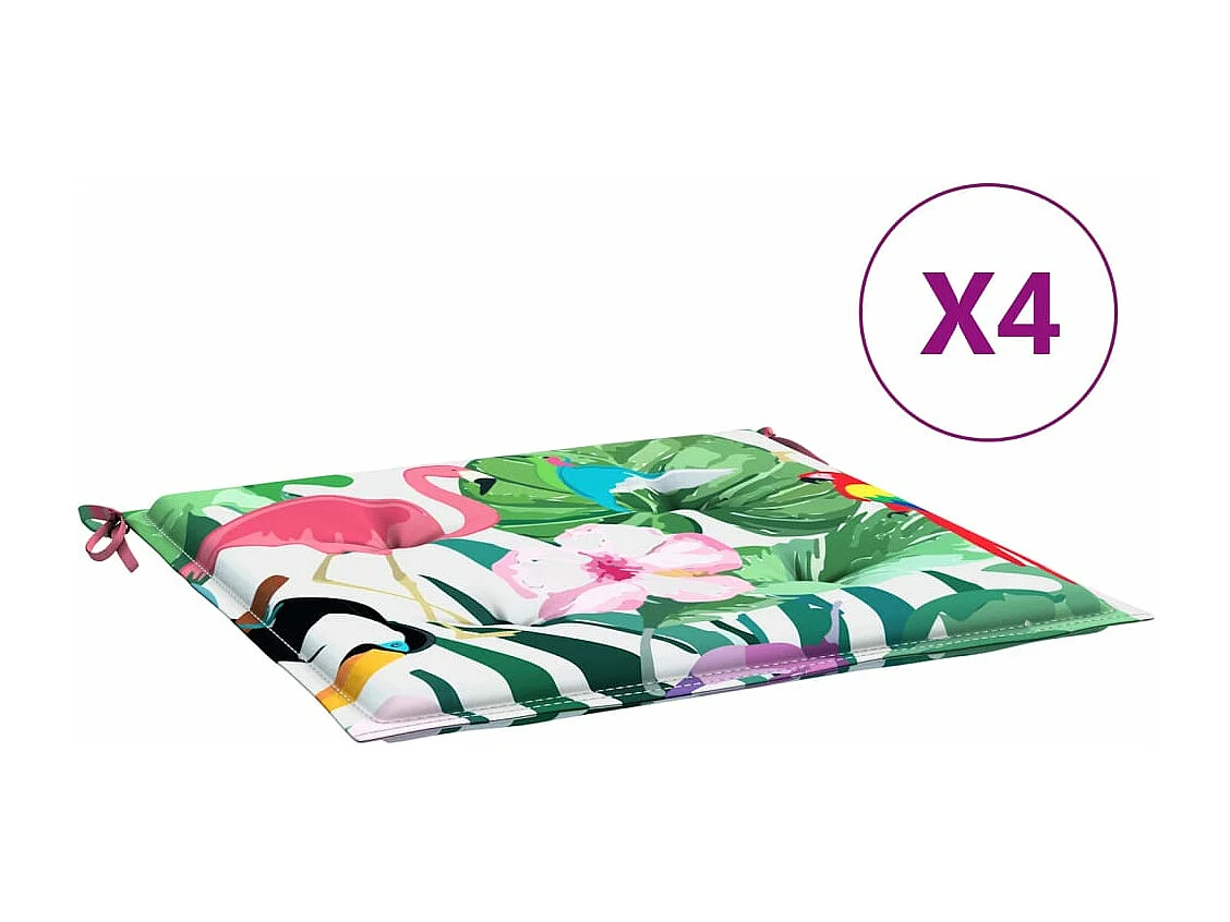 Coussins de chaise de jardin lot de 4 multicolore 50x50x3 cm