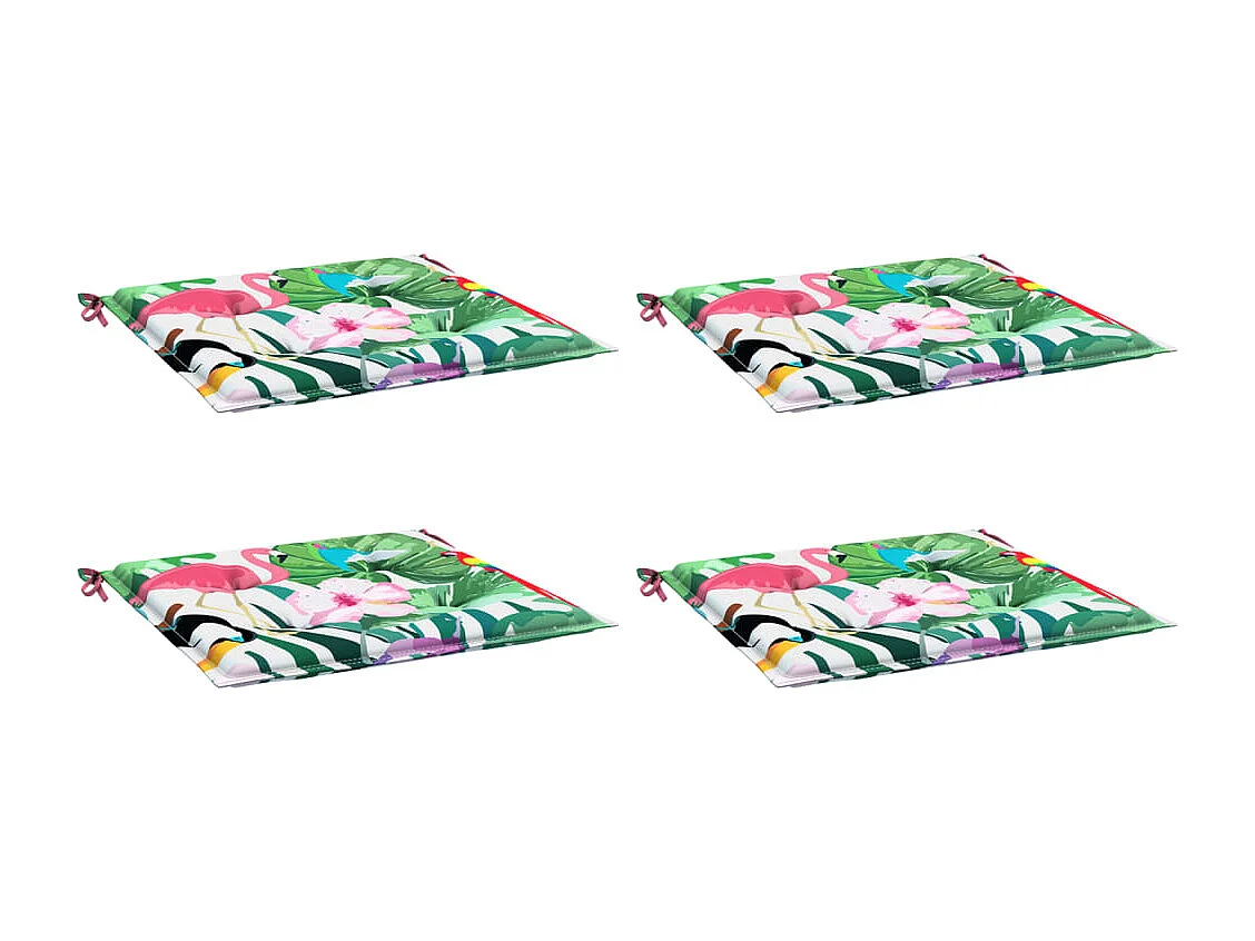 Coussins de chaise de jardin lot de 4 multicolore 50x50x3 cm