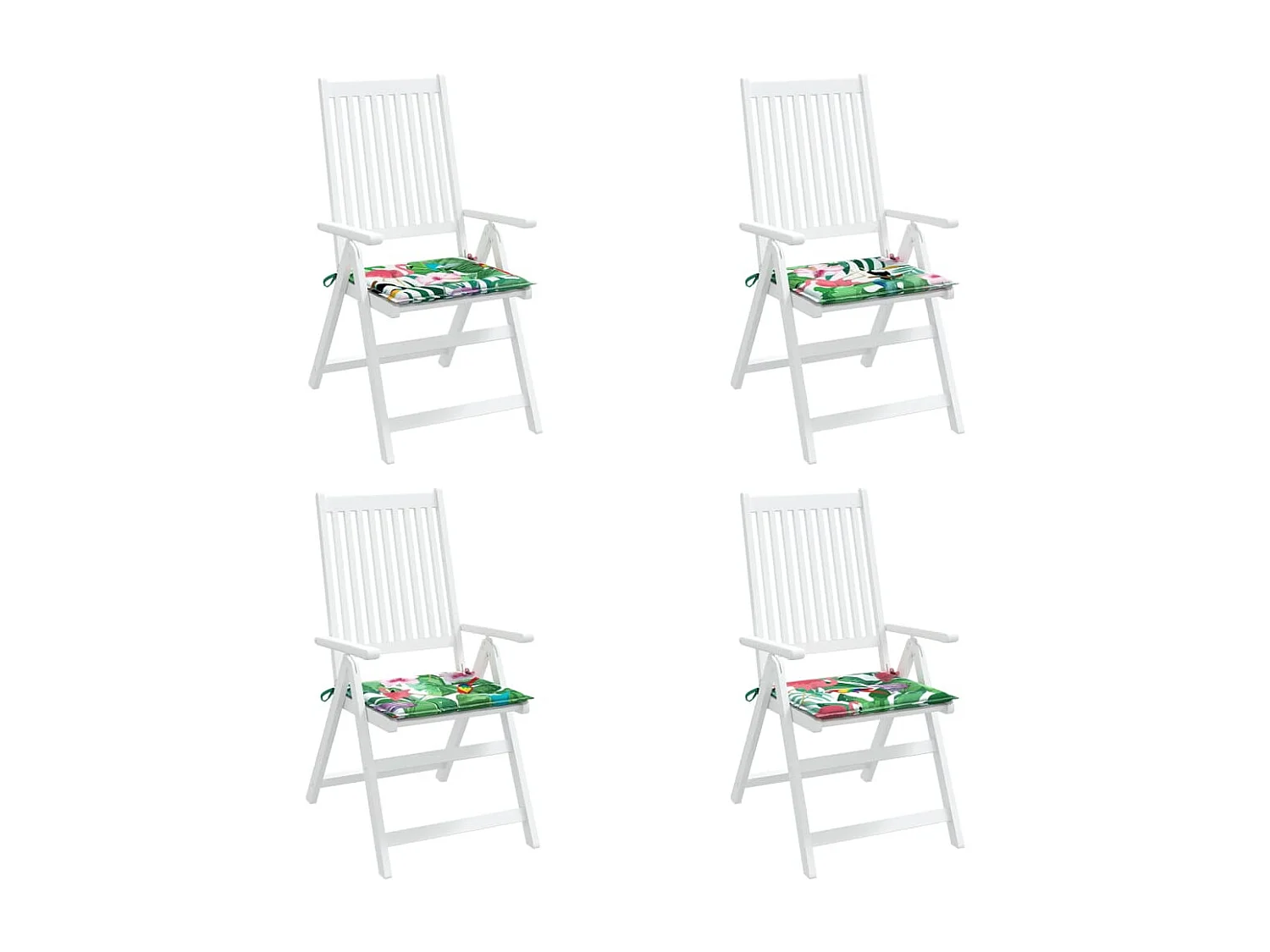 Cojines para silla de jardín 4 unidades tela multicolor 50x50x3 cm