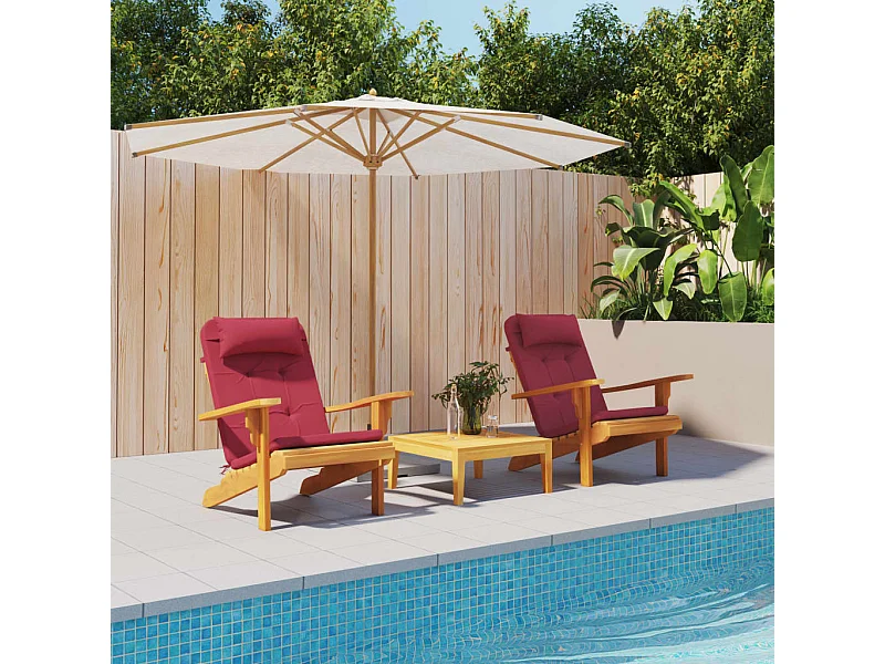 Coussins de chaise adirondack lot de 2 rouge bordeaux