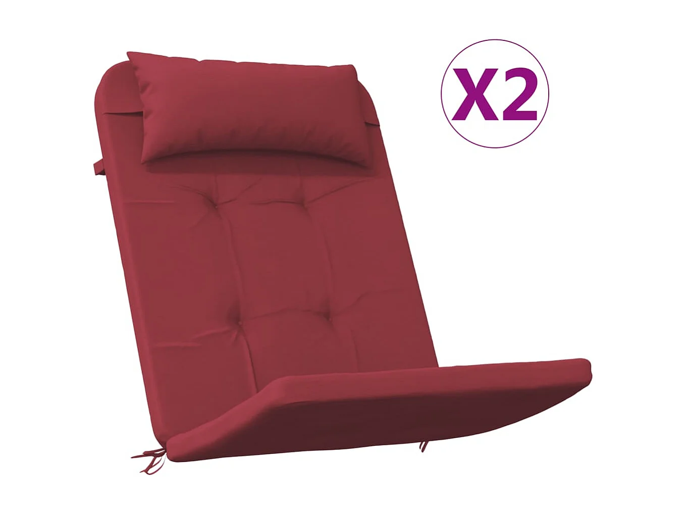 Cojines para silla Adirondack 2 unidades tela Oxford rojo tinto