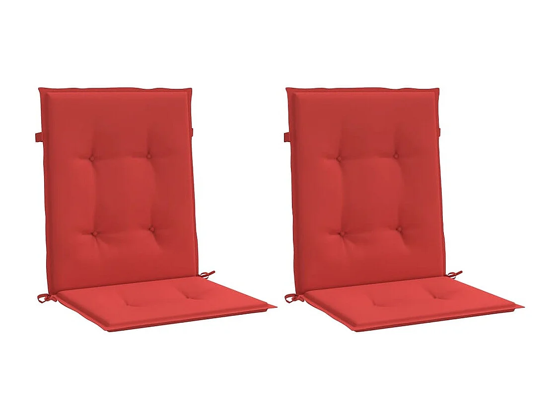 Coussins de chaise de jardin à dossier bas lot de 2 rouge