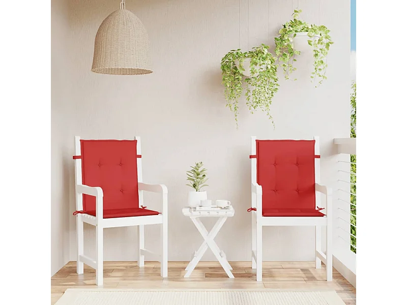 Coussins de chaise de jardin à dossier bas lot de 2 rouge